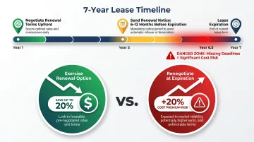Commercial lease renewal options cost comparison and negotiation timing timeline