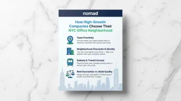 NYC neighborhood selection criteria comparison for high-growth company office decisions