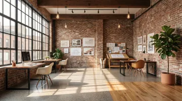 SoHo Tribeca loft office space with exposed brick high ceilings and open floor plan