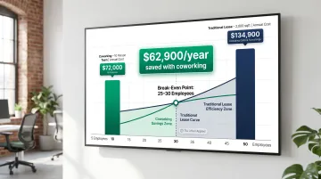 Coworking versus traditional lease break-even cost comparison for NYC 10-person startup team