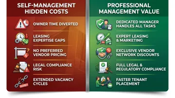 Self-management hidden costs versus professional property management fee comparison breakdown
