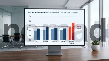NYC office lease CMA comparison table effective rent versus face rent analysis