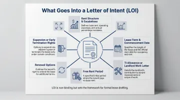 Commercial lease Letter of Intent key terms and negotiation components breakdown