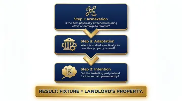 New York courts three-part fixture status legal test explained step by step