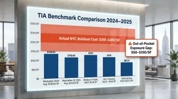 Manhattan versus national tenant improvement allowance benchmarks per square foot comparison 2024 2025