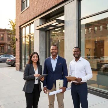 Brooklyn commercial property management team at office building
