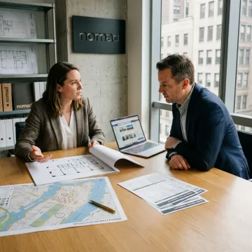 NYC commercial real estate brokerage team reviewing office options