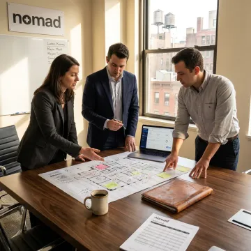 NYC office leasing strategy meeting with commercial brokers