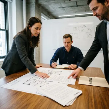 Commercial leasing consultation in NYC office