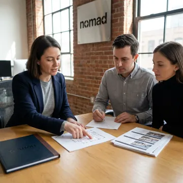 Office leasing advisor reviewing Brooklyn space options