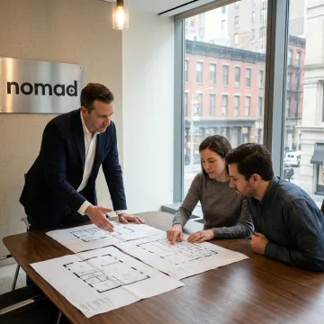 Office leasing strategy meeting