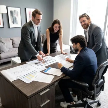 Property management planning session for a commercial office