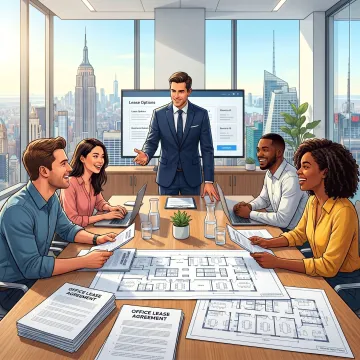Modern office leasing consultation in New York City