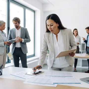 Office manager coordinating facilities operations in a commercial space