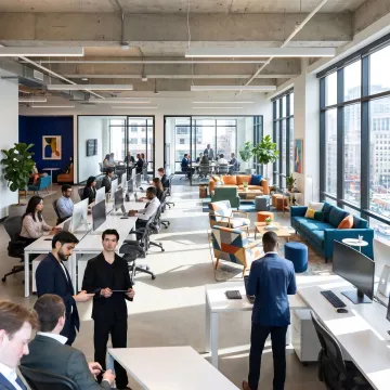 Modern flexible office space for startup teams