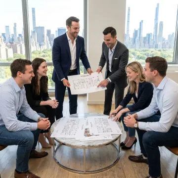 Commercial real estate team guiding an office leasing process