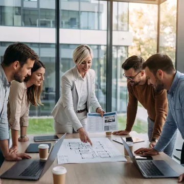 Commercial broker guiding startup founders through office leasing steps