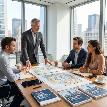 Broker guiding founders through office leasing steps