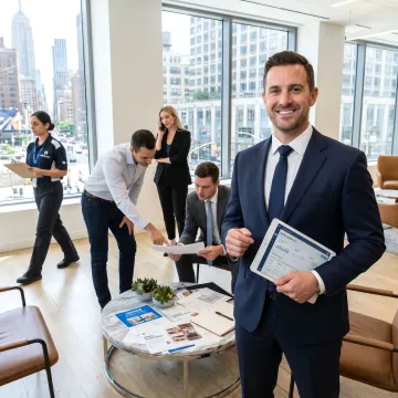 Property manager overseeing a commercial office space