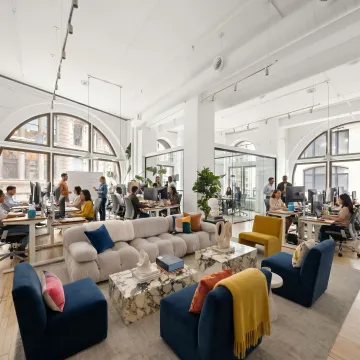 Modern flexible office space for startup teams