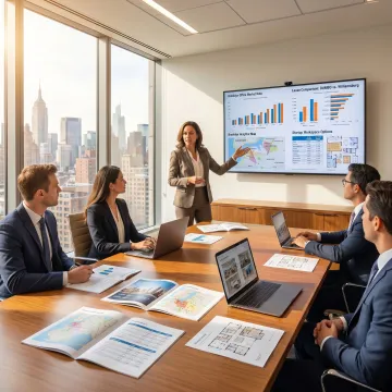 Advisor presenting Brooklyn office market analysis