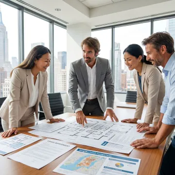 Commercial broker guiding startup founders through office leasing process