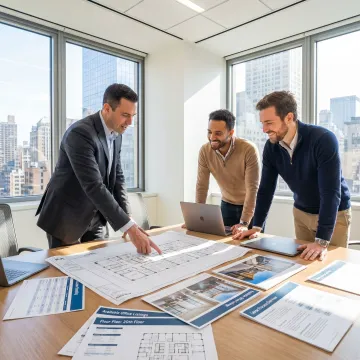 Broker guiding startup founders through office leasing steps