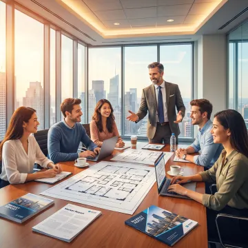 Broker guiding startup team through leasing process