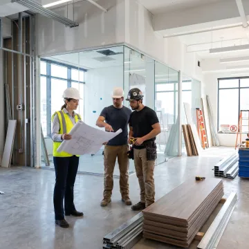 Startup office fit-out project management meeting