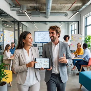 Startup office receiving commercial property management support