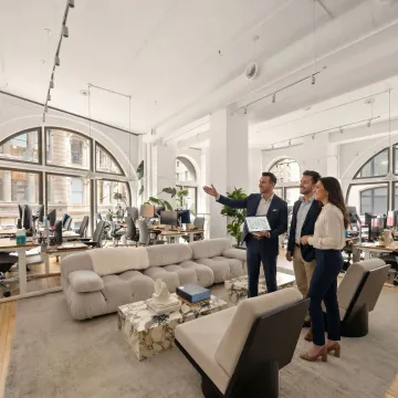 Team touring startup office listings