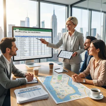 Startup founders meeting with a commercial real estate broker