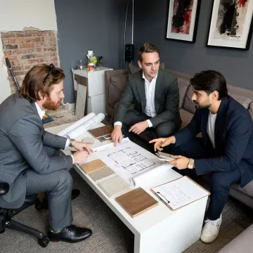 Startup office renovation planning meeting