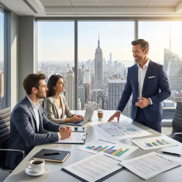 Commercial broker guiding startup founders through office leasing steps