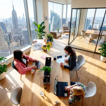 Modern startup office space near Rockefeller Center