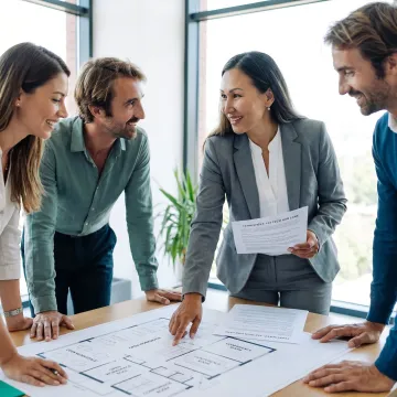 Commercial broker guiding startup clients through office leasing steps