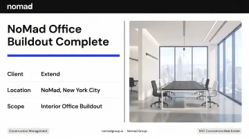 Nomad Group completed NoMad office buildout interior for AI tech startup Extend