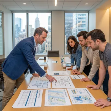 Broker advising startup team on office leasing options