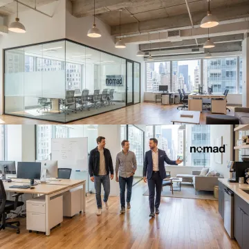 NYC startup team touring office space