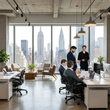 Startup team in a flexible NYC office