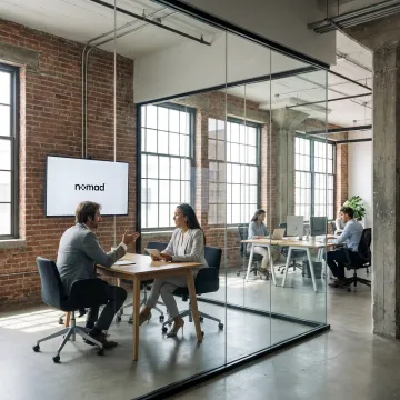 Modern Brooklyn office with tech-enabled meeting room