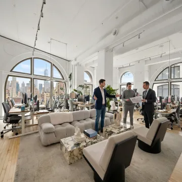 NYC startup team touring office space