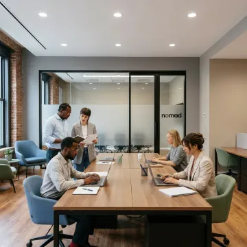 NYC team using flexible office space