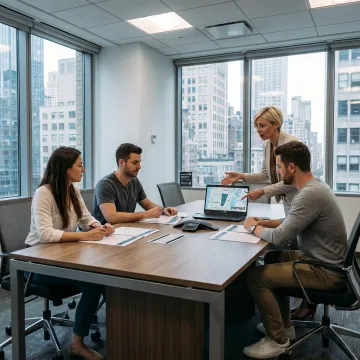 NYC office leasing strategy meeting