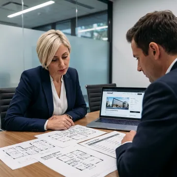 Advisor reviewing commercial lease options with client