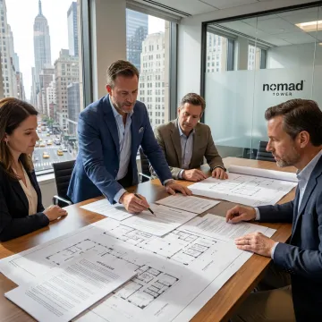 Commercial lease consultation meeting in NYC office