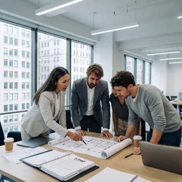 Advisors guiding startup founders through office leasing process