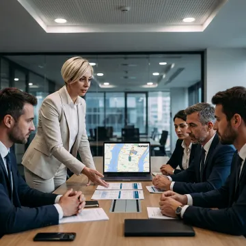 Tenant advisor reviewing office leasing options