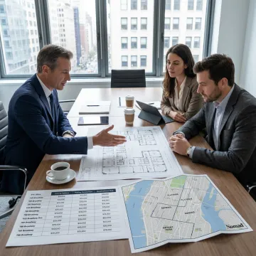 Broker reviewing NYC office options