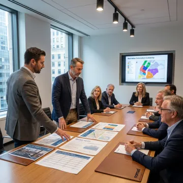 Advisors discussing commercial lease strategy
